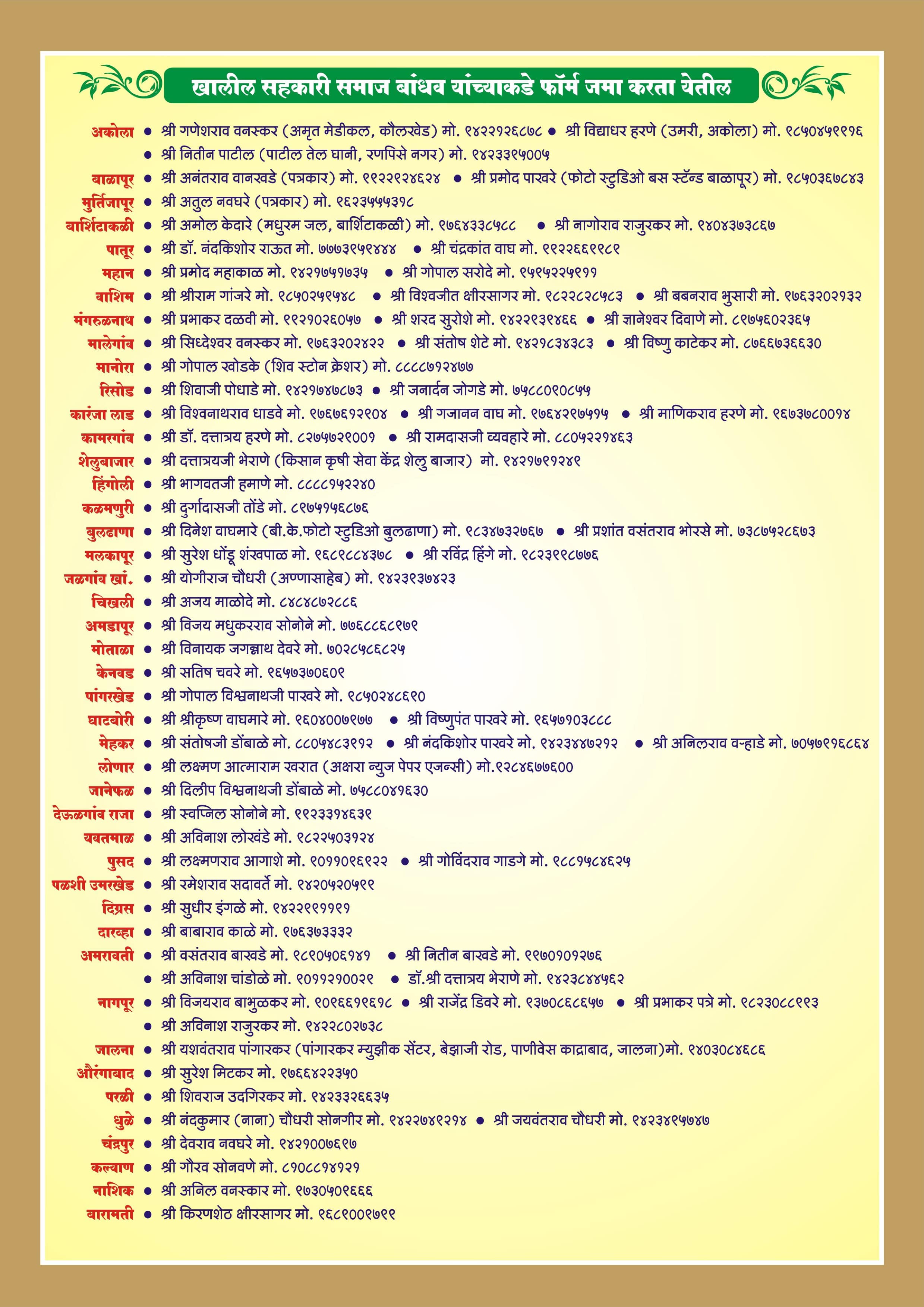 Akola Tilwan Teli Samaj Wedding Form