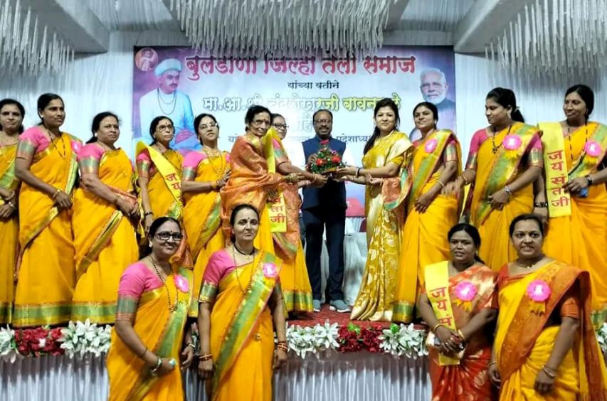 BJP Pradesh Adhyaksh Chandrashekhar Bawankule Satkar by Buldhana Jilla Teli Samaj