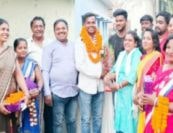 On the announcement of giving OBC reservation the women of Teli Samaj welcomed Rakesh Sahu