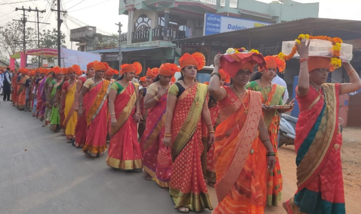 Sant Shiromani Santaji Maharaj Jagnade rathyatra teli Samaj jodo Abhiyan Welcome in chamorshi