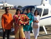 maa Karma Devi palki by helicopter Jabalpur Sahu Samaj
