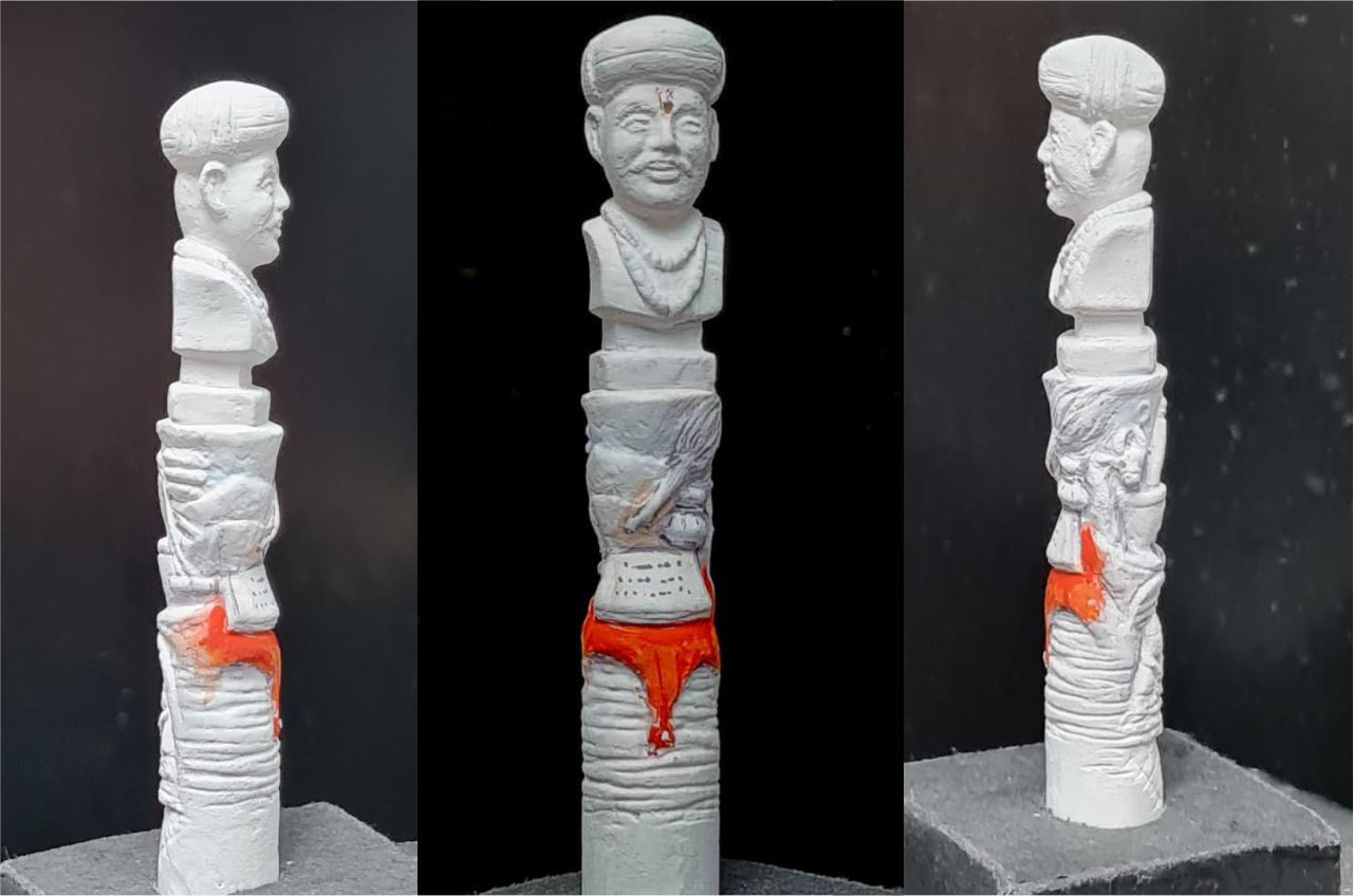 Shree Santaji Jaganade Maharaj smallest chalk sculpture was created on the occasion of his birth anniversary Shree Santaji Jaganade Maharaj smallest chalk sculpture was created on the occasion of his birth anniversary