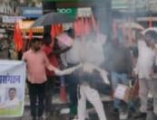 Teli community burnt effigy of BJP in Koderma