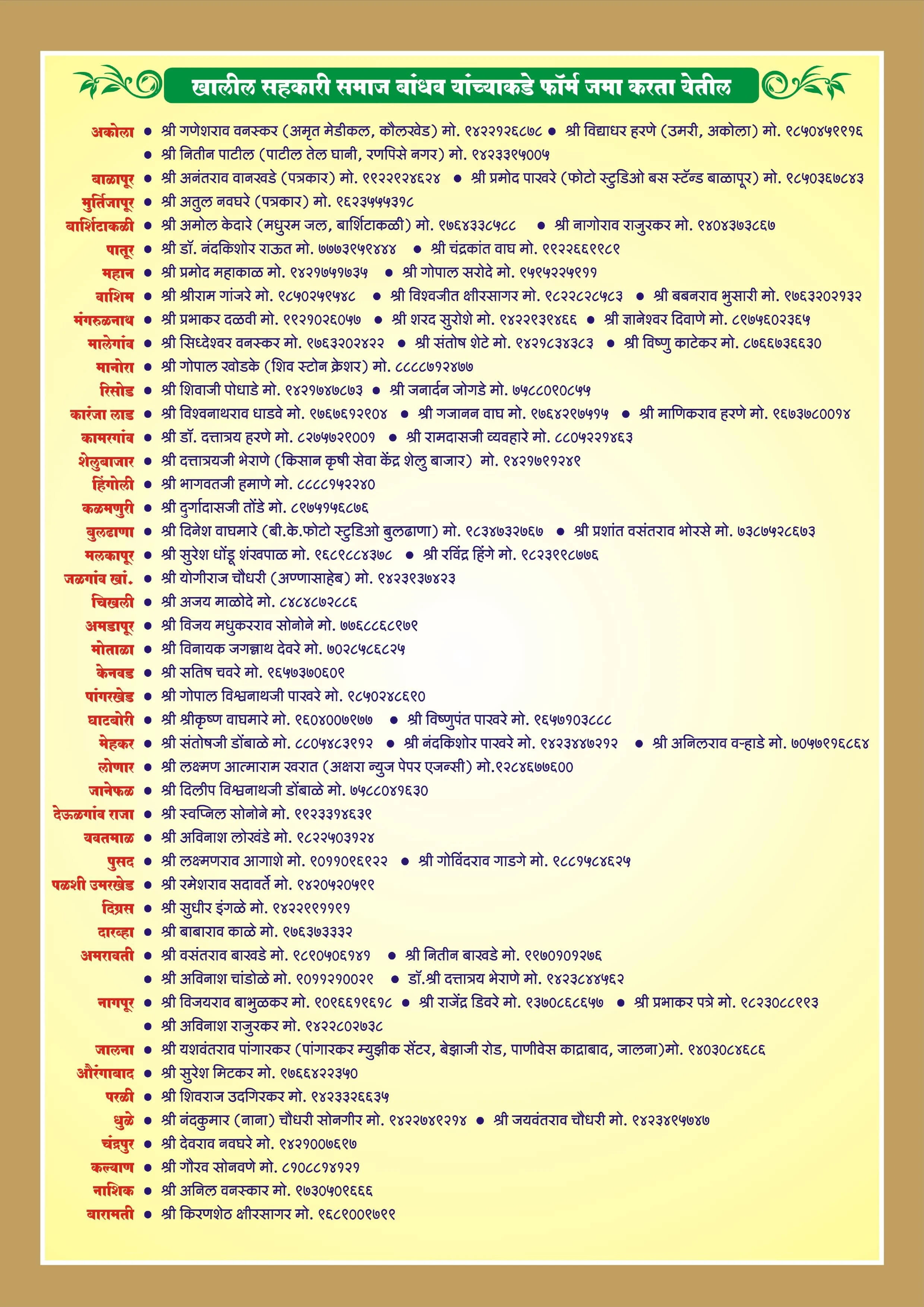 Akola Tilwan Teli Samaj Wedding Form