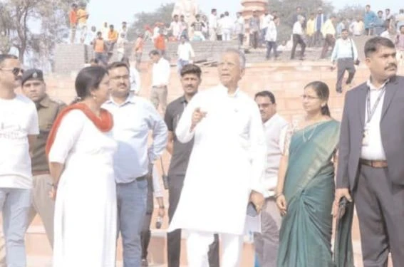 Home and Endowment Minister Mr Sahu visited the new Rajim fair site