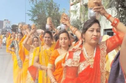 Indore Sahu Samaj Ne dhumdham Se nikali maa Karma Jayanti Shobha Yatra