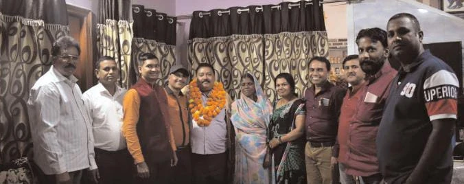 rashtriya teli Samaj Sangathan Chhattisgarh ke purv Pradesh Adhyaksh ka Bhopal mein Swagat