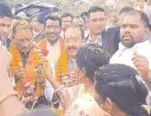 राजिम पहुँचने पर मुख्यमंत्री और उपमुख्यमंत्री का विधायक रोहित साहू के निवास में हुआ भव्य स्वागत