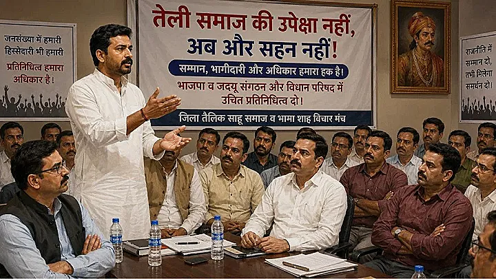 भाजपा - जदयू में तेली समाज की अनदेखी पर बढ़ा असंतोष, संगठनों ने दी राजनीतिक परिणाम भुगतने की चेतावनी