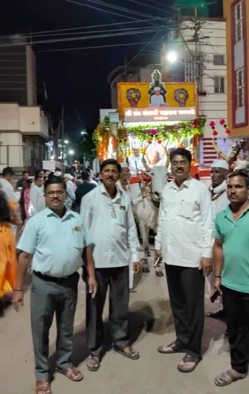 Sant Santaji Jagnade Maharaj Palkhiche Phaltan madhe Utsahpurna Swagat Sohala